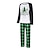 cheap Pajamas-Pajamas Family Plaid Letter Home White Green Long Sleeve Basic Matching Outfits