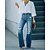 cheap Jeans-Women&#039;s Jeans Distressed Jeans Denim Blue Fashion Side Pockets Wide Leg Street Casual Full Length Micro-elastic Plain Comfort S M L XL