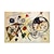 זול ציורים מפורסמים-ציור שמן בעבודת יד קנבס אמנות קיר קישוט קנדינסקי סגנון אבסטרקט לעיצוב הבית מגולגל ללא מסגרת ציור לא מתוח