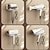 abordables Kits accessoires de salles de bains-Support de sèche-cheveux poinçon gratuit toilette sèche-cheveux cintre support de ventilateur support de stockage de salle de bain