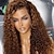 tanie Peruki koronkowe przednie z ludzkich włosów-100% dziewicze włosy brazylijska koronkowa peruka z przodu wstępnie oskubane brązowe kolorowe kręcone koronki przodu ludzki włos peruka z baby hair dla kobiet