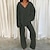 cheap Super Sale-Women&#039;s Plus Size 2 Pieces Loungewear Sets Simple Comfort Pure Color Polyester Home Daily V Wire Warm Pullover Long Sleeve Pant Winter Fall Green Black