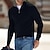 cheap Men&#039;s Pullover Sweater-Men&#039;s Sweater Pullover Sweater Jumper Ribbed Knit Cropped Zipper Knitted Solid Color Stand Collar Stylish Basic Outdoor Daily Clothing Apparel Fall Winter Black White S M L