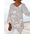cheap Women&#039;s Blouses &amp; Shirts-Women&#039;s Plus Size Shirt Tunic Blouse Floral Graphic Print Asymmetric White Long Sleeve Streetwear Casual V Neck Spring Fall