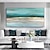 cheap Abstract Paintings-Handmade Oil Painting Canvas Wall Art Decor Abstract Knife Painting Seascape Green For Home Decor Rolled Frameless Frameless No Stretch Painting