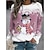 cheap All Under $9.99-Women&#039;s Hoodie Mixed Color Christmas Regular Winter White and Blue Azure White / Black Gradient red Gradient blue