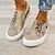 cheap Women&#039;s Sneakers-Women&#039;s Loafers Canvas Shoes Animal Print Plus Size Slip-on Sneakers Outdoor Office Work Color Block Jeans Flat Heel Round Toe Sporty Casual Walking Canvas Loafer Black khaki Gray