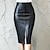 cheap Midi Skirts-Women&#039;s Black Solid / Plain Color Daily Basic PU S
