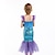 preiswerte Kleider-kinderkleidung Mädchen Kleid Meerjungfrau Ärmellos Leistung Kostüm Baumwolle Etuikleid Sommer Frühling 3-6 Jahre alt Blau Purpur