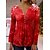 cheap Blouses-Women&#039;s Shirt Red Snowflake Button Print Long Sleeve Christmas Casual Basic Christmas Shirt Collar Regular S