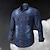 billiga jeansskjortor för män-Herr Skjorta Jeansskjorta Blå Ljusblå Långärmad Solid färg Nedvikt Sommar Vår Utomhus Dagligen Kläder Button-Down