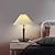 abordables table et lampadaire-Lampe de table avec abat-jour en tissu et tête de lampe en laiton salon chambre, lampe de table à interrupteur à tirette, lampe de table à interrupteur à tirette, lampe de chevet en bois 5w 110-240v