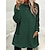 cheap Super Sale-Women&#039;s Sweatshirt Pullover Pocket Sherpa Fleece Teddy Marron Black White Solid Color Street Long Sleeve Round Neck Fleece