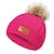 זול כובעי בית-כובע פוף חורף לילדים, כובע סקי עבה מרופד צמר חם לילדים עם פונפון לבנים בנות