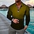 cheap Men&#039;s 3D Zipper Polo-Men&#039;s Polo Shirt Golf Shirt Striped Turndown Black Yellow Blue Purple Green 3D Print Outdoor Street Long Sleeve Zipper Print Clothing Apparel Fashion Designer Casual Breathable