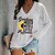 cheap Hoodies &amp; Sweatshirts-Women&#039;s T shirt Tee White Pink Blue Print Floral Letter Casual Long Sleeve V Neck Basic Regular S