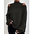 cheap Sweaters-Women&#039;s Pullover Sweater Jumper Crochet Knit Knitted Cropped Stand Collar Solid Color Daily Holiday Casual Winter Fall Green Black S M L