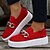 cheap Women&#039;s Sneakers-Women&#039;s Sneakers Comfort Shoes Plus Size Daily Platform Round Toe Casual Minimalism Knit Loafer Solid Colored Red Coffee
