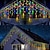 Χαμηλού Κόστους LED Φωτολωρίδες-χριστουγεννιάτικα λαμπάκια κορδονιού για εξωτερικούς χώρους ηλιακό και βύσμα σε 8 λειτουργίες 5m 216led 3,5m 96led τηλεχειριστήριο 24v βύσμα σε φώτα κορδόνι led κουρτίνα νεράιδα φωτιστικό χορδής για πάρτι κήπου χρονισμού μείωση της έντασης του φωτός