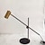 billiga bords- och golvlampa-skrivbords-/bordslampa, matt mässingsfinish, justerbar höjd, balansarm, in-line vippströmbrytare