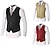 cheap Men&#039;s Vest-Men&#039;s Vest Waistcoat Wedding Office &amp; Career Daily Wear Going out Business Traditional / Classic Spring Fall Button Pocket Polyester 95% Cotton Outdoor Comfortable Wedding Pure Color Single Breasted