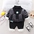 cheap Sets-2 Pieces Toddler Boys Jacket &amp; Pants Outfit Solid Color Long Sleeve Set Outdoor Fashion Daily Winter Fall 3-7 Years Black Gray