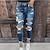 cheap Jeans-Women&#039;s Jeans Distressed Jeans Denim Blue Fashion Side Pockets Cut Out Street Casual Full Length Micro-elastic Plain Comfort S M L XL