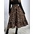 cheap Skirts-Women&#039;s Skirt Work Skirts Chiffon Midi Brown Grey Skirts Ruffle Print Daily Weekend Fashion S M L