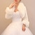 tanie Etole futrzane-sztuczne futro biały płaszcz otula damski bolerko okłady ślubne styl formalny utrzymuj ciepło ślubny długi rękaw w czystym kolorze na formalną zimę