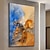 זול ציורים אבסטרקטיים-ציור שמן בעבודת יד בד אמנות קיר דקור מופשט ציור הרים צבעוני ציור נוף מקורי לעיצוב הבית עם מסגרת מתוחה/ללא ציור מסגרת פנימית
