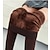 cheap Leggings-Women&#039;s Fleece Pants Tights Leggings Fleece lined Green Black Purple Fashion Casual Daily Full Length Stretchy Solid Colored Tummy Control One-Size