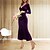 cheap Design Party Dresses-Women‘s Cocktail Party Dress Wedding Guest Dress Velvet Dress Green Long Dress Maxi Dress Green Purple Wine Black Long Sleeve Pure Color Winter Fall V Neck Elegant Sexy Mature Fall Dress Winter Dress