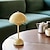 baratos candeeiro de mesa e chão-Candeeiro de mesa moderno bud macaron, candeeiro de cabeceira de toque recarregável simples nórdico, designer criativo da dinamarca, cogumelo em casa, quarto, luz noturna