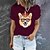 cheap Tees &amp; T Shirts-Women&#039;s T shirt Tee Green Black Pink Print Graphic Dog Daily Holiday Short Sleeve Round Neck Basic 100% Cotton Regular Painting S
