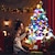 voordelige Kerstcadeauverlichting-Vilt Kerstboom met 40 LEDs DIY Wandhangende Kerstboom met Ornamenten Montessori-geïnspireerde Kerstactiviteit 30 Losse Decoraties voor Feest Ambacht Deur  Thuisdecoratie