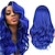 cheap Synthetic Trendy Wigs-Hair Long Blue Wavy Wigs for Women Corlorful Wig Mixed Blue Green Gray Purple Color Hair Middle Part Synthetic Heat Resistant Fiber Wigs Hair for Daily Party Use Christmas Party Wigs