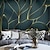 cheap Floral &amp; Plants Wallpaper-Cool Wallpapers 3D Abstract Mural Wallpaper Wall Mural Wall Stickers Leaves Abstract Outline Picture Suitable For Hotel Living Room Bedroom Art Deco