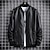 cheap Men&#039;s Jackets &amp; Coats-Men&#039;s Bomber Jacket Leather Jacket Waterproof Durable Casual / Daily Outdoor Daily Wear Vacation Zipper Standing Collar Comfort Leisure Jacket Outerwear Solid / Plain Color Pocket Keep Warm Black Gray