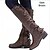 cheap Women&#039;s Boots-Women&#039;s Boots Biker boots Lace Up Boots Riding Boots Party Outdoor Solid Color Knee High Boots Chunky Heel Fashion Classic Casual PU dark brown claret Black