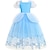 preiswerte Kleider-Mädchen Frozen Elsa Kostüm Kleid Kleidung Set Performance Jubiläum blau Langarm Mode niedlich Kleider Herbst Winter 7-13 Jahre