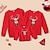 cheap Tops-Family Tops Sweatshirt Cotton Ugly Deer Daily Black Red Long Sleeve Daily Matching Outfits
