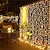abordables Tiras de Luces LED-Cortina de ventana led luces de cadena de luces de navidad dc31v estrella centelleante 3mx3m 6mx3m 600leds para fiesta de bodas de navidad hogar jardín patio al aire libre interior decoración de la