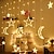Недорогие LED ленты-звездный лунный свет занавеса светодиодные оконные светильники 3,5 м 120 светодиодов с дистанционным управлением рамадан ид струнные огни рождественские украшения праздник на открытом воздухе свадьба новый год декор сада