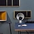 abordables table et lampadaire-lampe de table led orbit lights, lampe de chevet bleu marine 35cm 20w