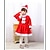 preiswerte Weihnachtskostüme-Weihnachtsmann Santa Anzüge Mädchen Weihnachten Weihnachten Heiligabend Kinder Party Weihnachten Polyester Kleid Hut