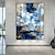 billiga Abstrakta målningar-handgjord oljemålning canvas väggkonst dekorativ abstrakt kniv målning landskap blå för heminredning rullad ramlös osträckt målning