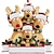 זול קישוטי חג מולד-קישוטי עץ חג המולד משפחת איילים חמוד זוג צבי נצנצים כובע חג המולד מסורתי רודולף מגוון חג המולד תליון צבי חמוד מתנה לחורף חגיגית