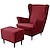 cheap Wingback Chair Cover-Wing Chair Cover Set Stretch Wingback Chair Slipcover and Ottoman Cover, Velvet Wing Back Chair Cover Machine Washable Armchair Chair Cover for Strandmon Chair