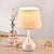 cheap Table&amp;Floor Lamp-Bedside Table Lamp Desk Lamps for Bedroom, Minimalist Fabric Desk Lamp,Bedside Lamp Bedroom Warm Hotel Study Table Lamp