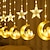 olcso LED szalagfények-csillag hold led függönyfüzér lámpa 3 méteres mubarak ramadán dekoráció otthoni iszlám muszlim rendezvényekhez parti kellékek dekoráció